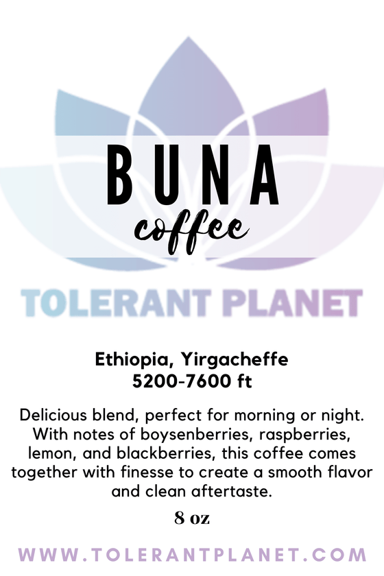 Buna - Ethiopian Roasted Coffee Beans - Tolerant Planet