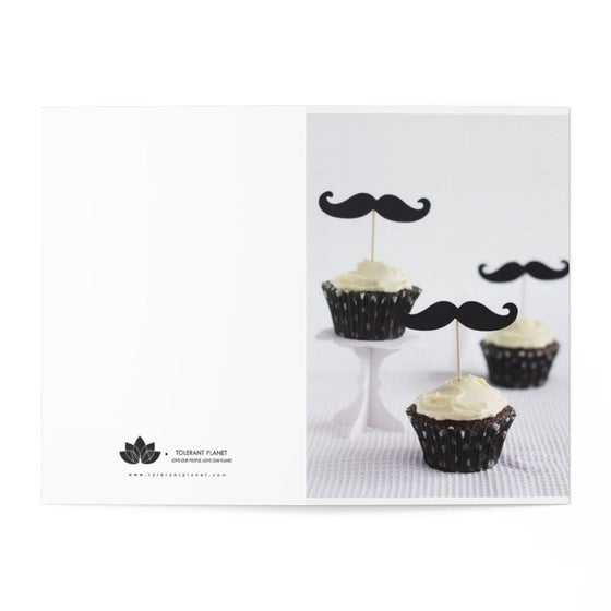 Cupcake with Mustache Greeting Cards (8 pcs) - Tolerant Planet